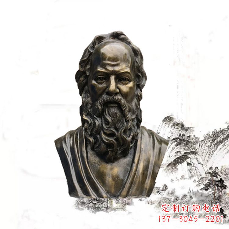 达州校园名人苏格拉底头像雕塑