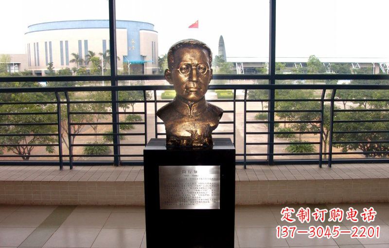 达州校园名人陶行知头像铜雕