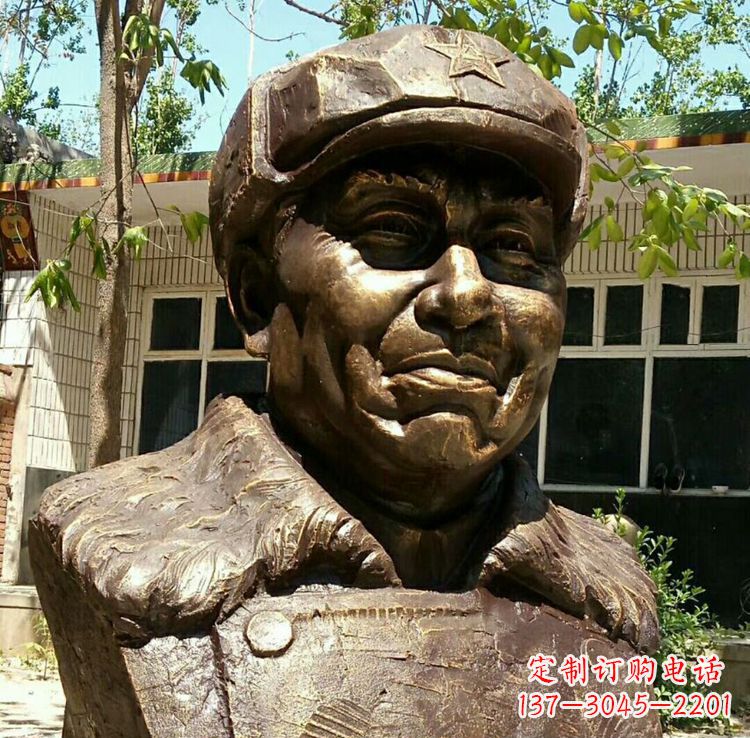 达州校园名人朱德胸像铜雕