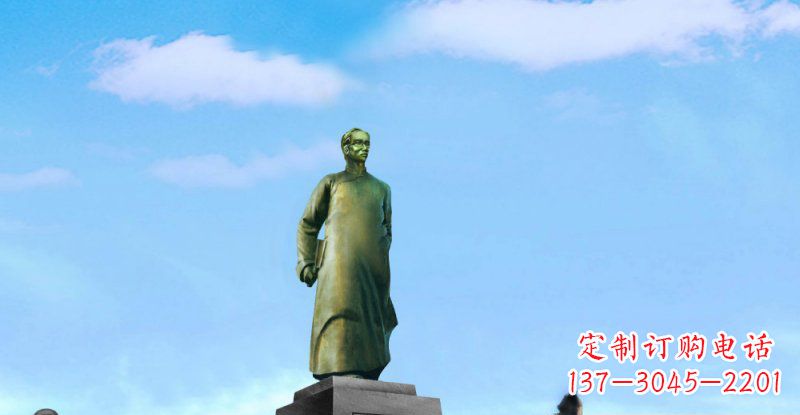 达州校园朱自清近代名人铜雕