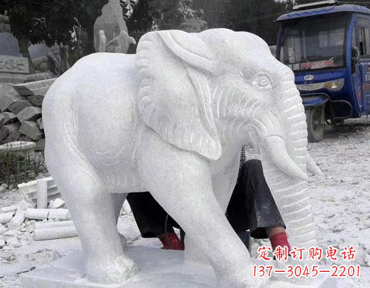 达州写实大象石雕