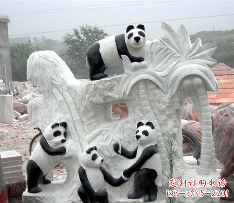 达州熊猫动物景观石雕