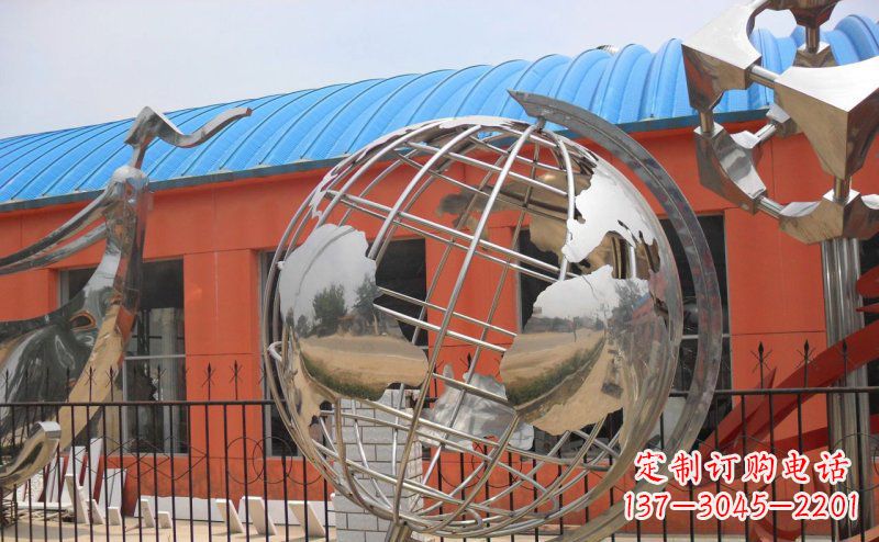 达州学校不锈钢地球仪雕塑