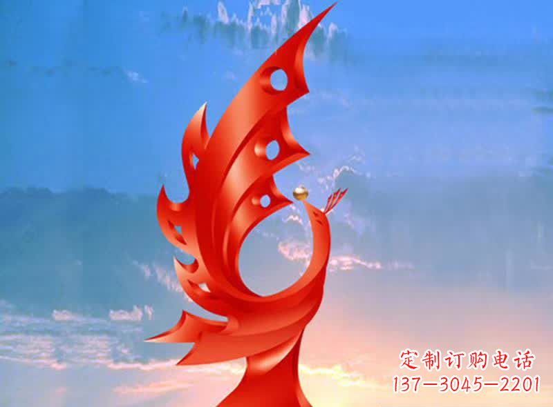 达州学校不锈钢奋进凤凰标志雕塑