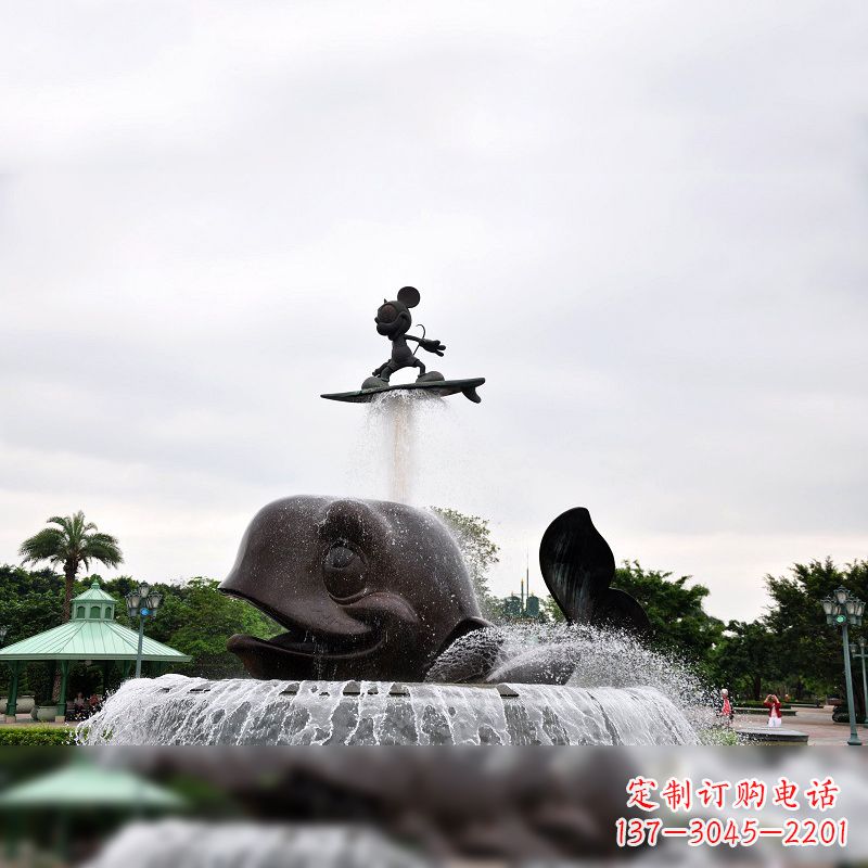 达州鱼和小孩水景喷泉
