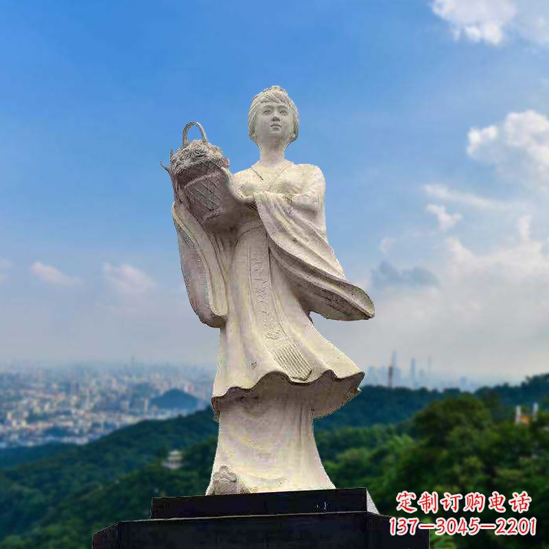 达州虞姬景观石雕像-景区园林古代美女雕塑