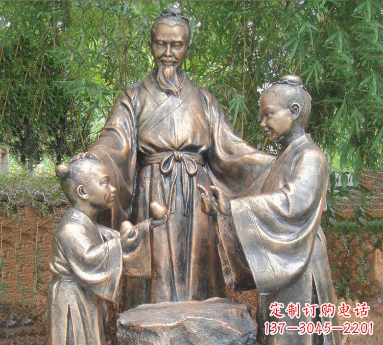 达州寓言故事铜雕_孔融让梨