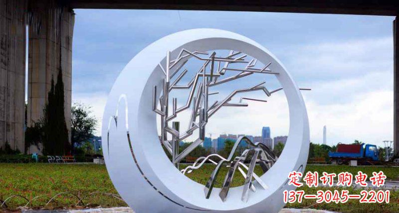 达州园林不锈钢抽象树枝雕塑