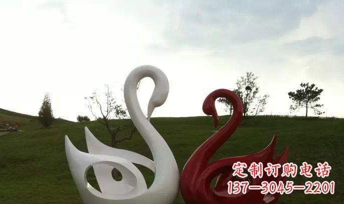 达州园林不锈钢抽象天鹅雕塑