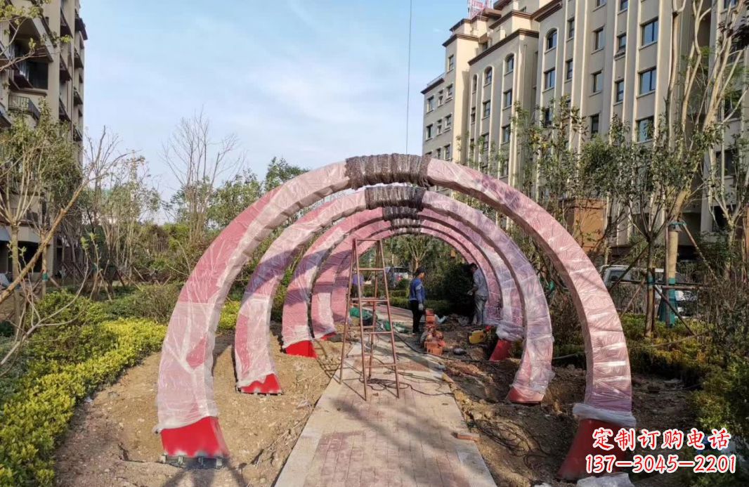 达州园林不锈钢拱门景观雕塑