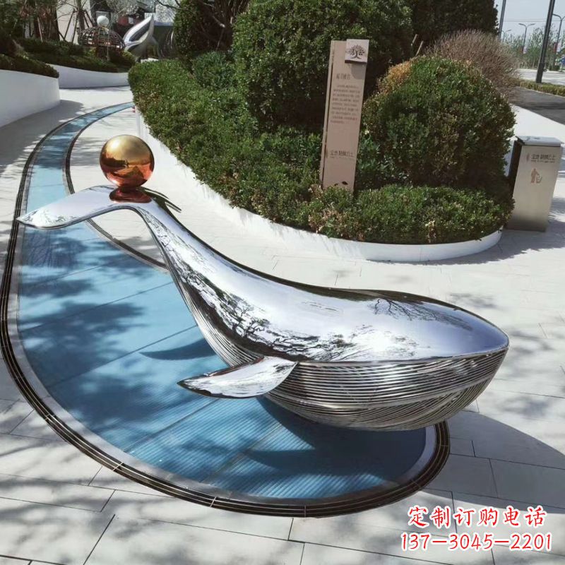 达州园林不锈钢海豚景观摆件