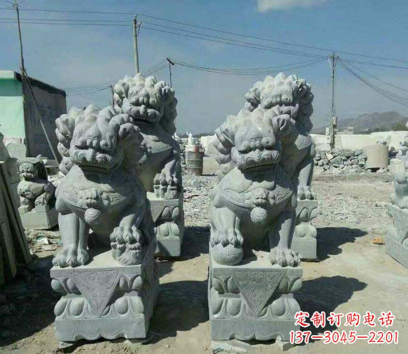 达州园林仿古狮子景观石雕
