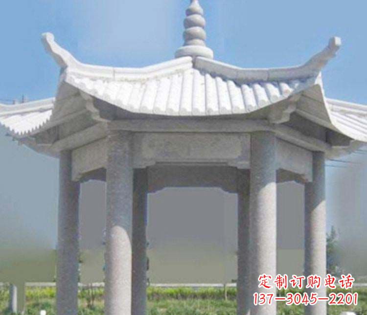 达州园林仿古石凉亭景观石雕