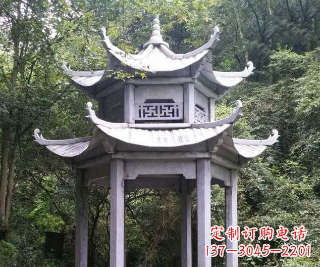 达州园林仿古石凉亭景观石雕 (3)
