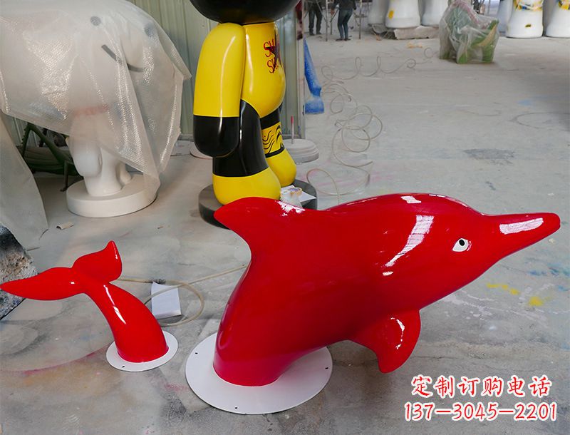 达州园林广场创意海豚入水出水雕塑摆件