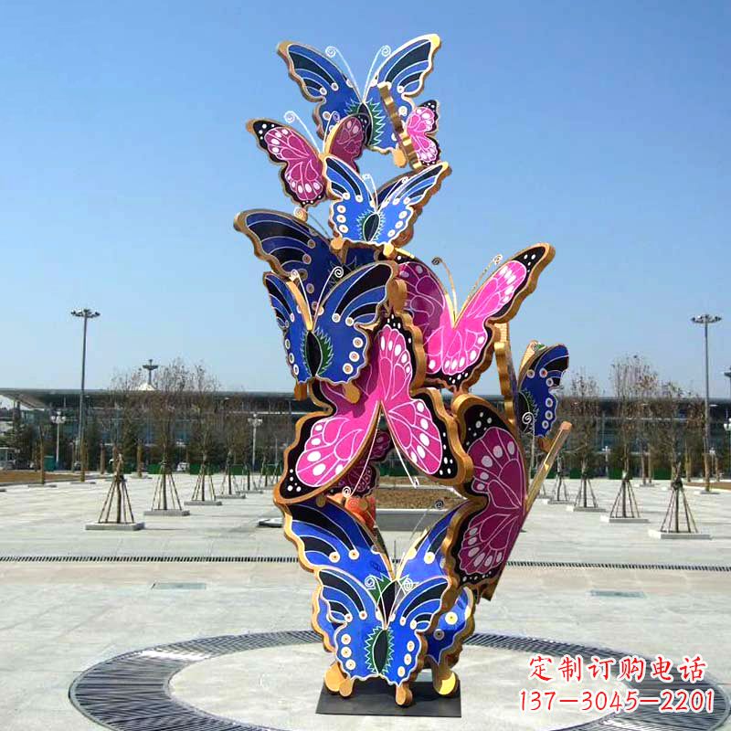 达州园林广场蝴蝶不锈钢动物景观雕塑