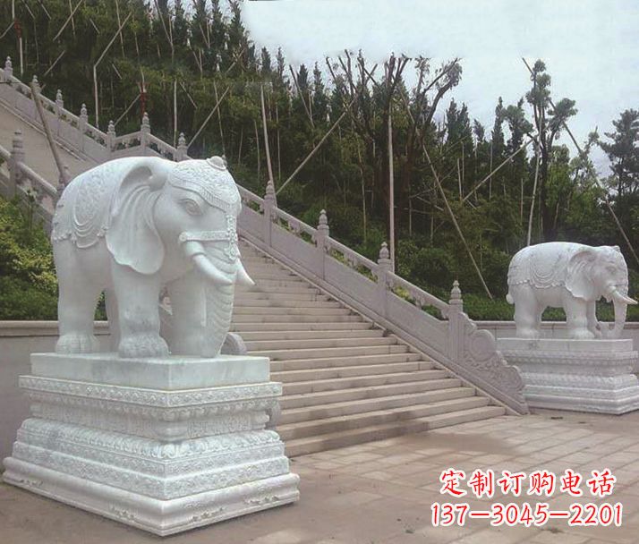 达州园林汉白玉大象景观石雕