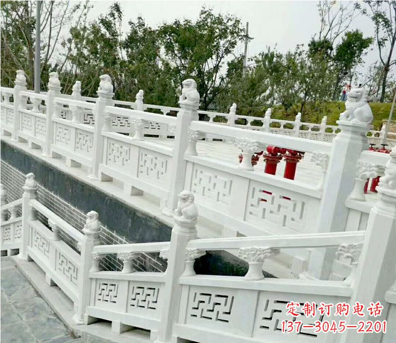 达州园林汉白玉栏板景观石雕 (2)