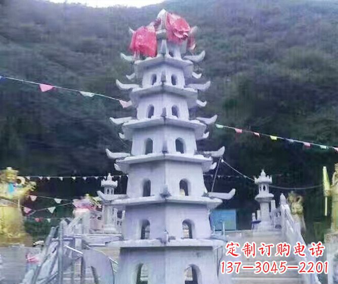 达州园林景观大理石宝塔石雕