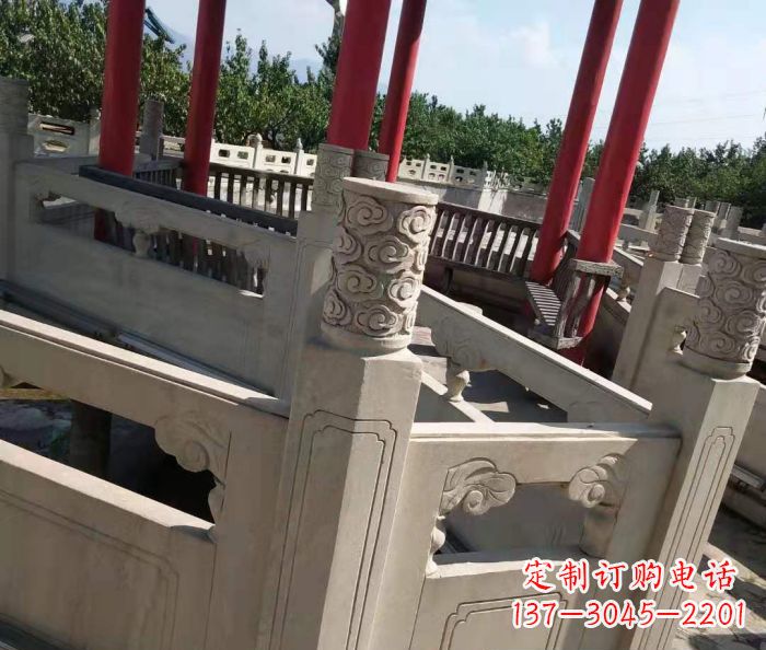 达州园林景观大理石桥栏板石雕 (3)