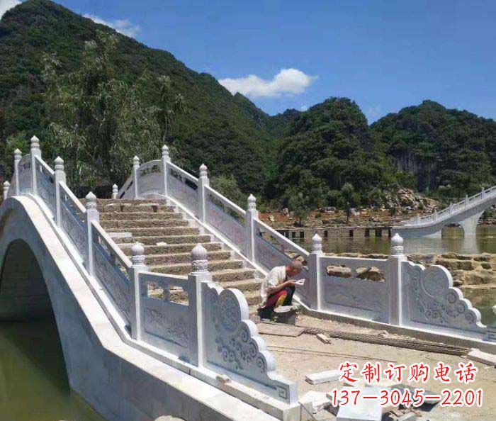 达州园林景观大理石桥栏板石雕_1
