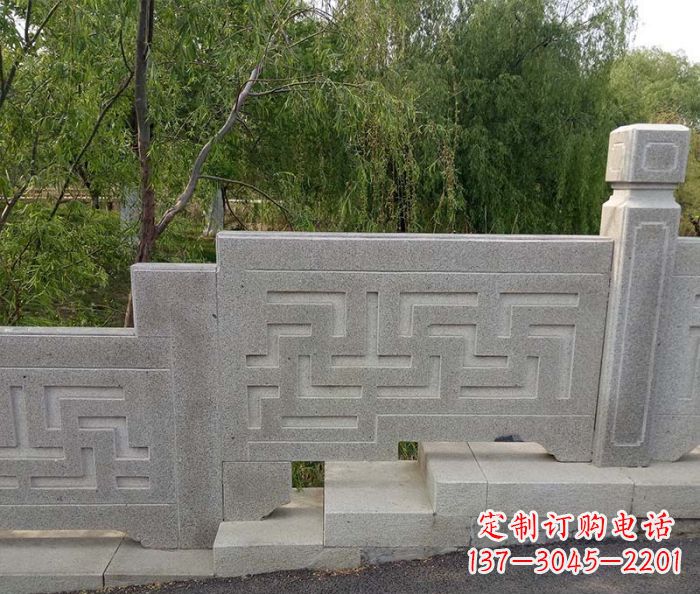 达州园林景观大理石桥栏板石雕 (7)