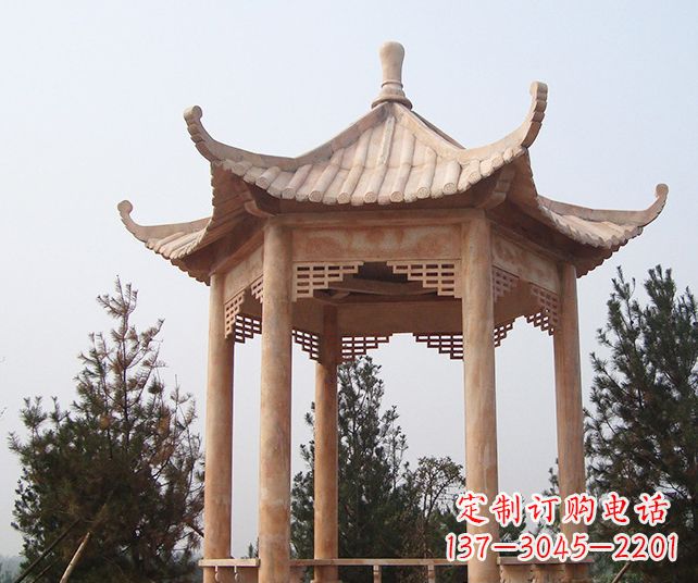 达州园林景观单层石雕凉亭 (3)