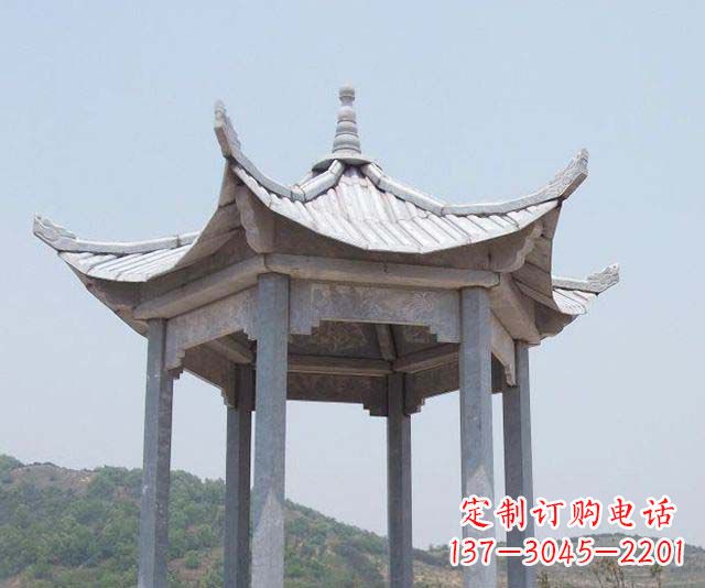 达州园林景观单层石雕凉亭 (2)