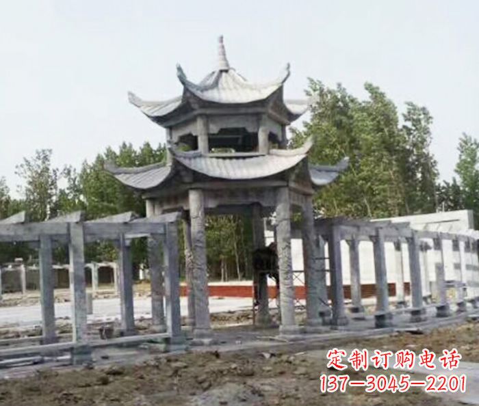 达州园林景观多层凉亭石雕 (2)