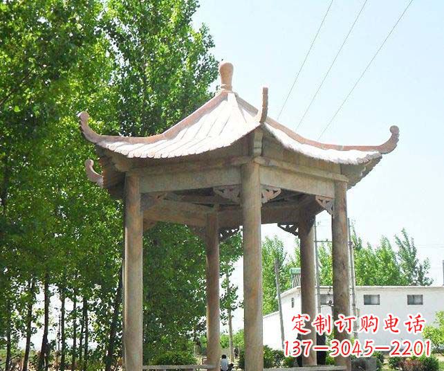 达州园林景观单层石雕凉亭