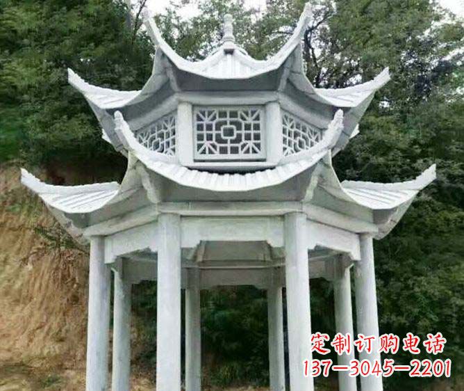 达州园林景观多层凉亭石雕