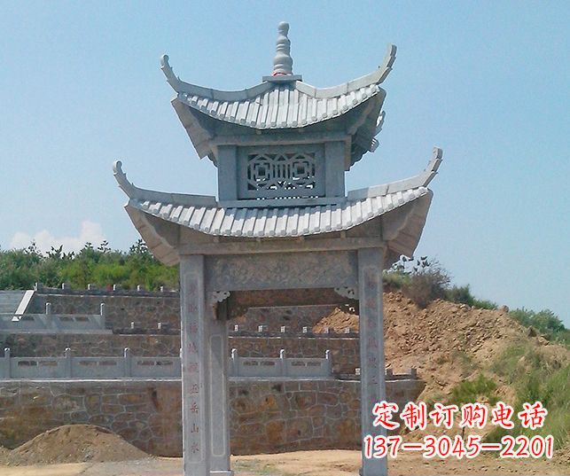 达州园林景观仿古石雕凉亭