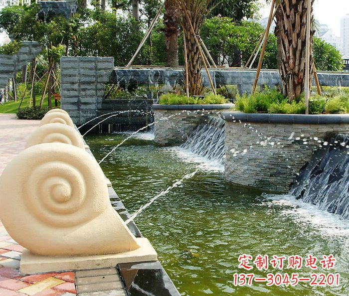 达州园林景观蜗牛喷泉石雕