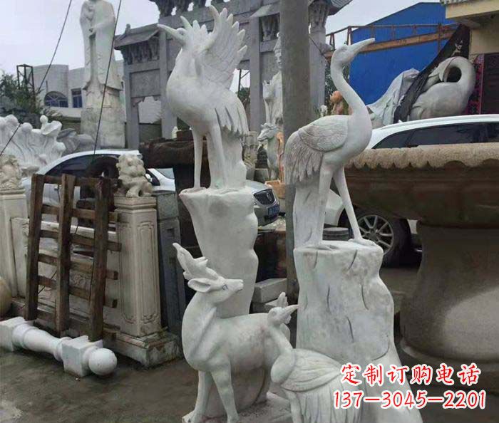 达州园林景观仙鹤石雕