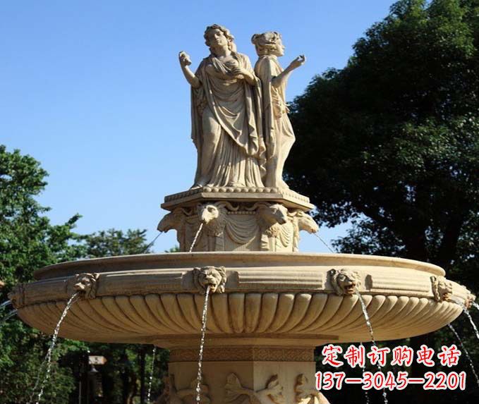 达州园林景观西方人物喷泉石雕