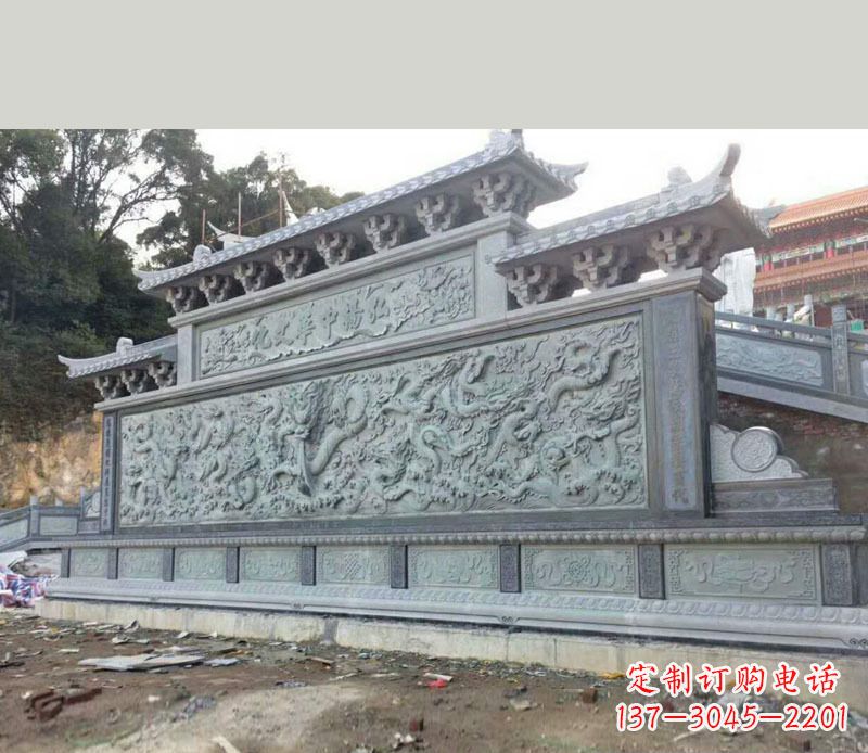 达州园林九龙壁景观石雕 (2)