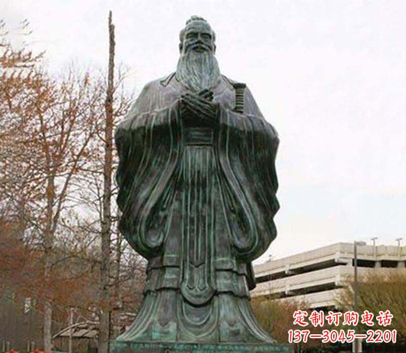 达州园林老子人物铜雕