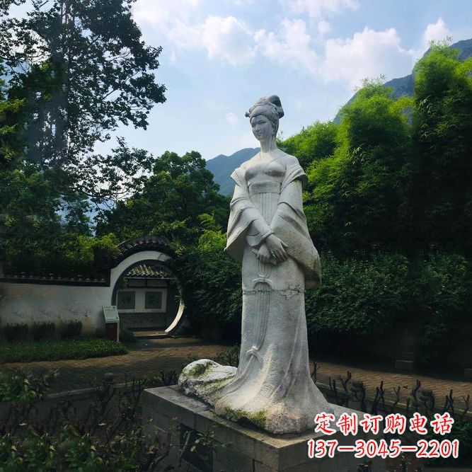 达州园林历史名人塑像王昭君汉白玉雕塑