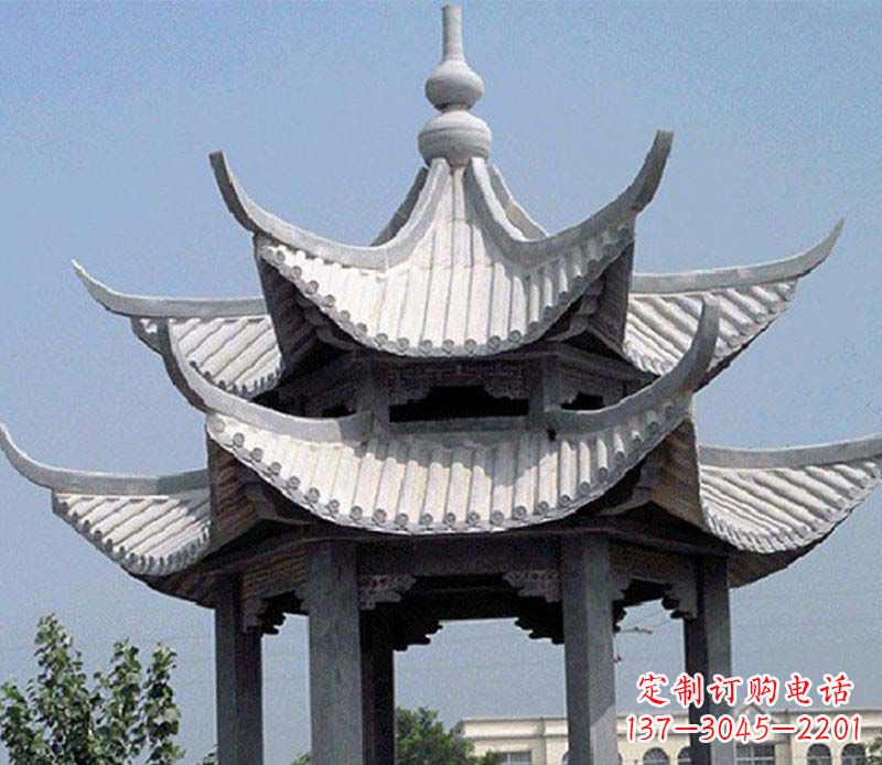达州园林双层石凉亭景观石雕