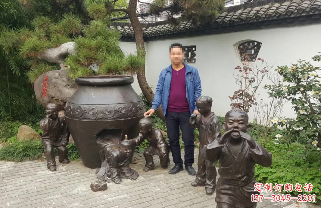 达州园林司马光砸缸铜雕