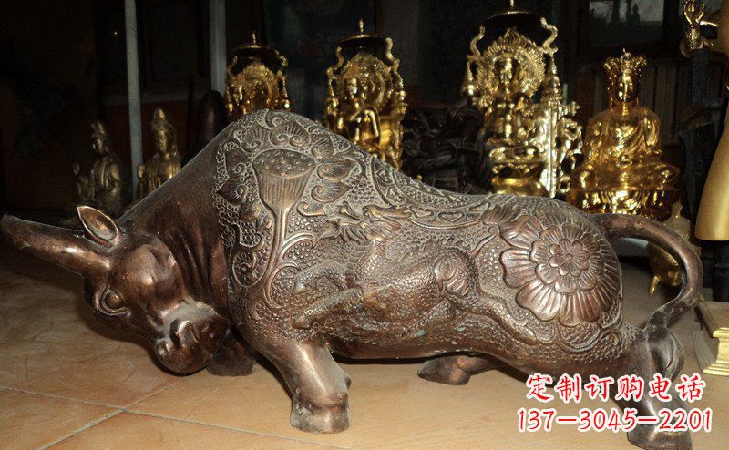 达州园林拓荒牛景观铜雕