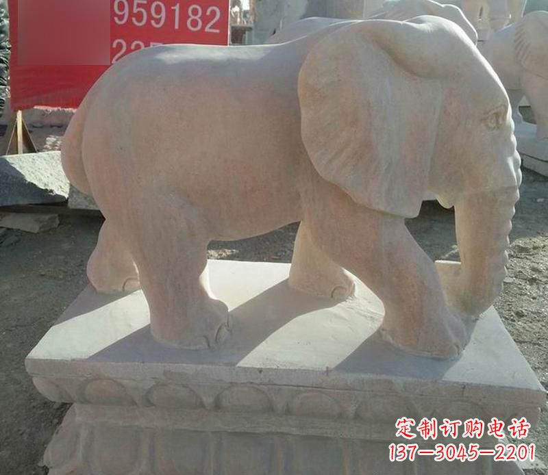 达州园林晚霞红大象雕塑