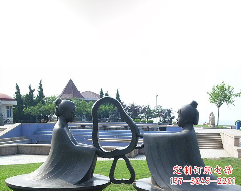 达州园林铸铜孔融让梨雕塑