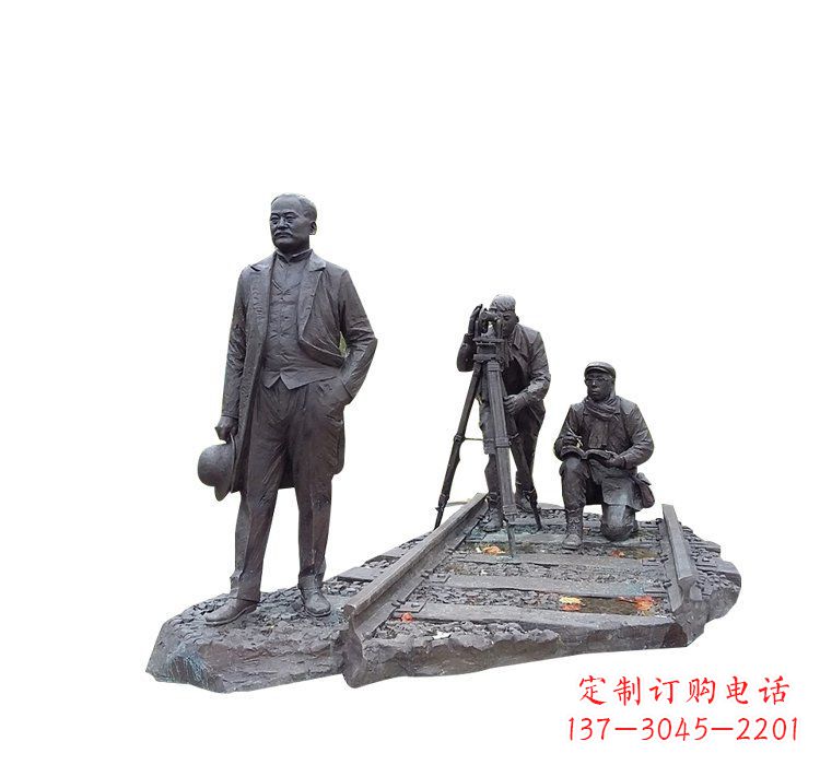 达州詹天佑铜雕