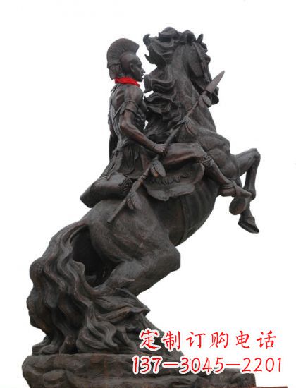 达州战士与马 铸铜雕塑