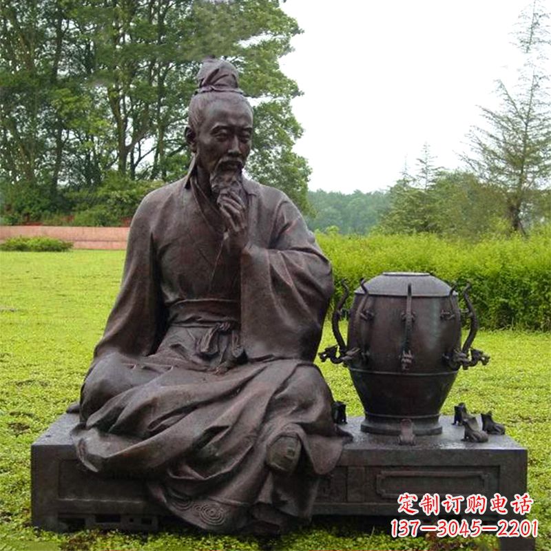 达州张衡与地动仪铜雕景观-公园园林历史名人情景雕塑
