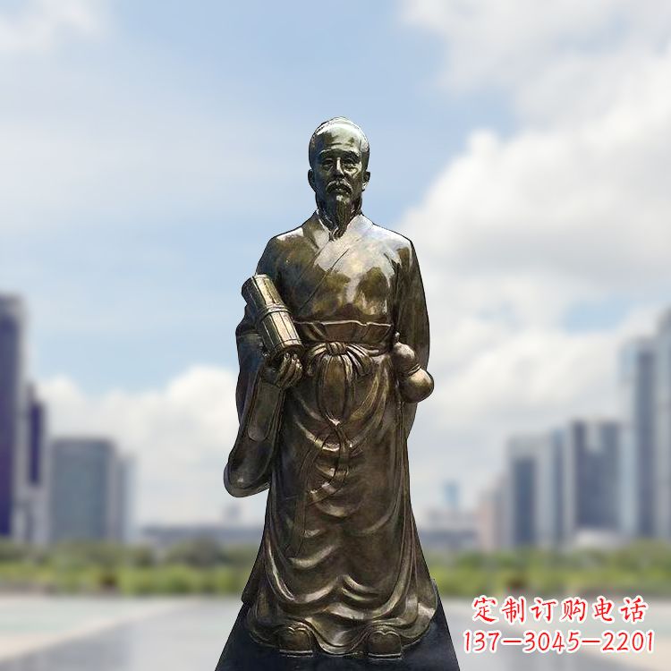达州张仲景仿铜玻璃钢雕塑