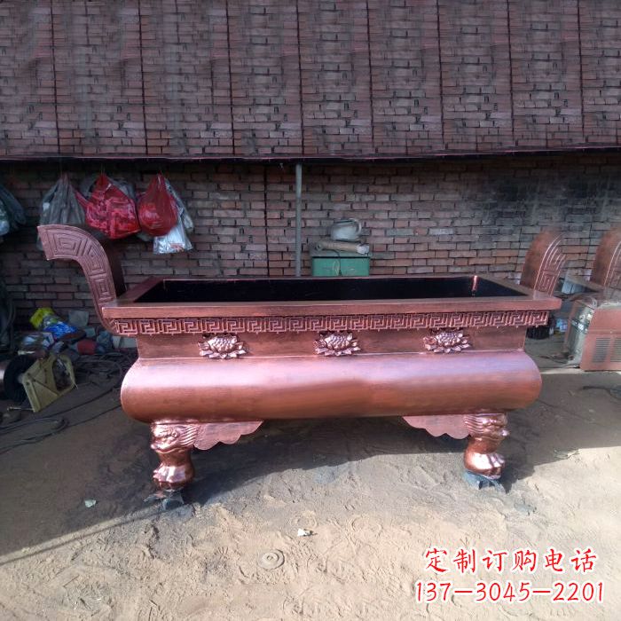 达州长方形铜香炉