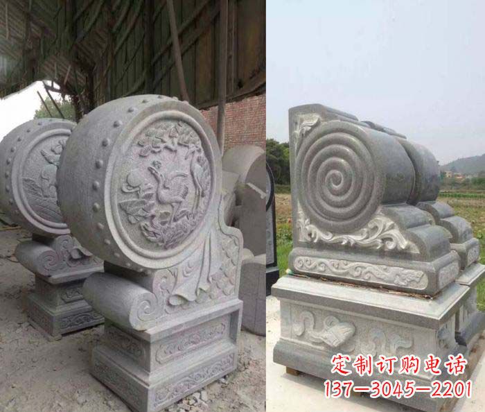 达州招财抱鼓石大理石门墩