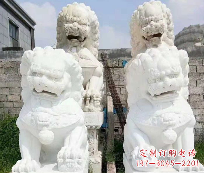 达州招财动物汉白玉狮子石雕